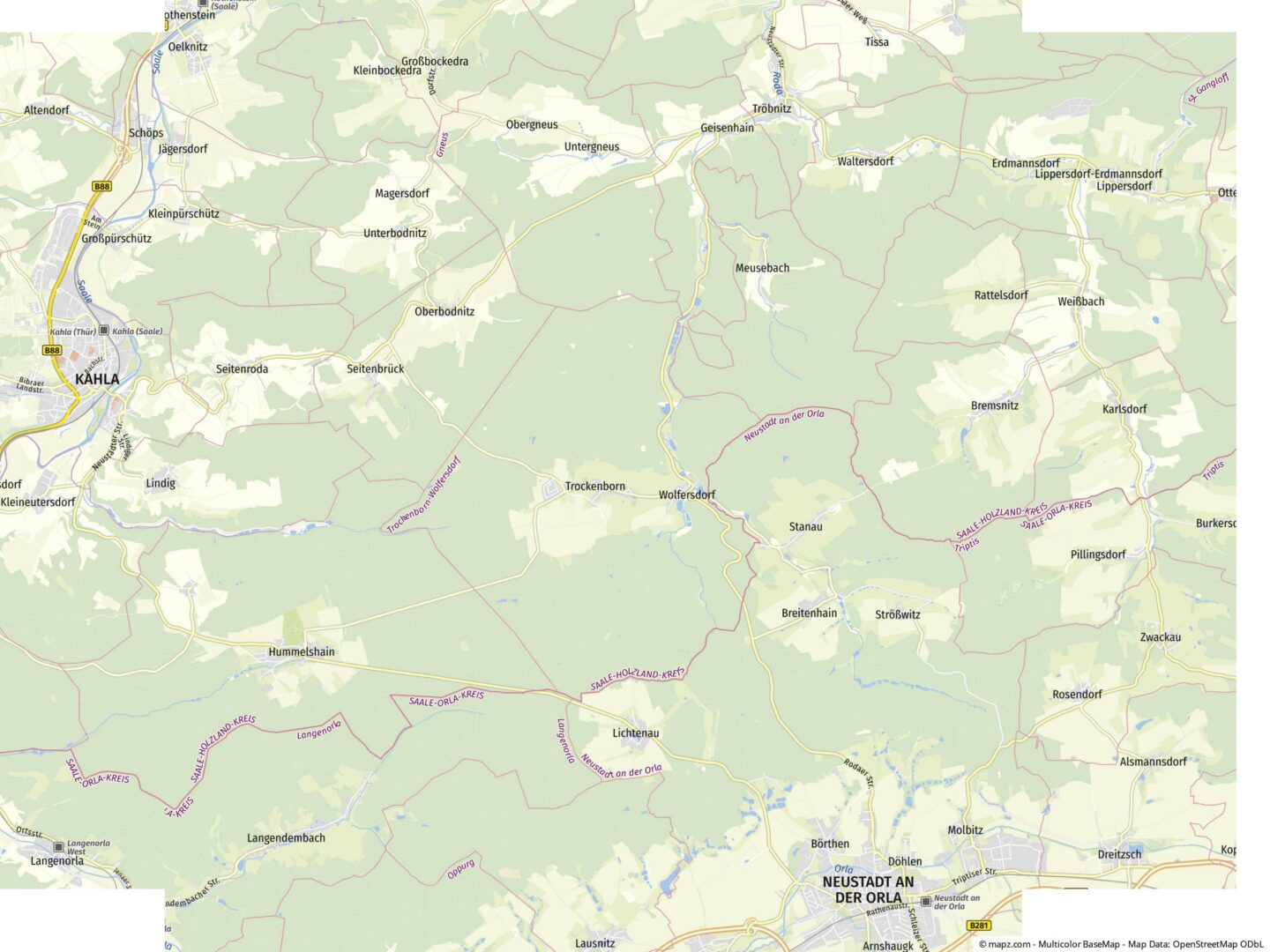 Geolyzer Kartenausschnitt