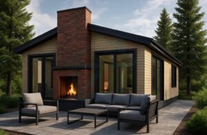 Modern Haus SR im Grünen mit Kamin