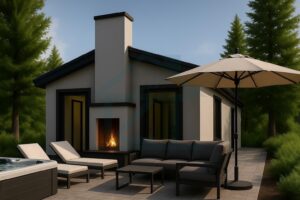 Mini Villa mit Kamin und Jacuzzi