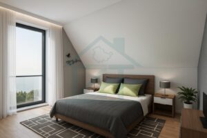 Minimalist Dachzimmer mit Naturlicht