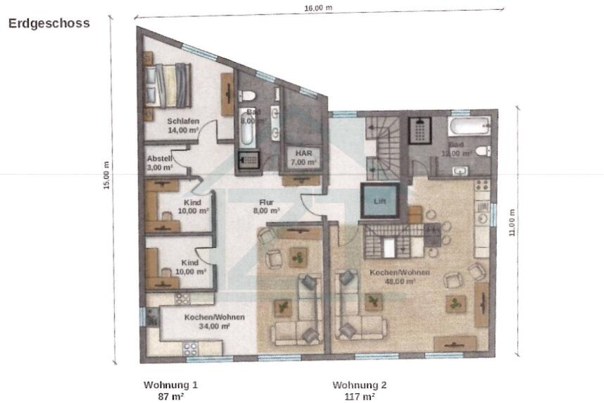 Beispiel Grundriss Erdgeschoss