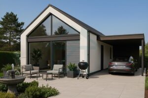 Mini Villa mit Panoramafenster und Carport