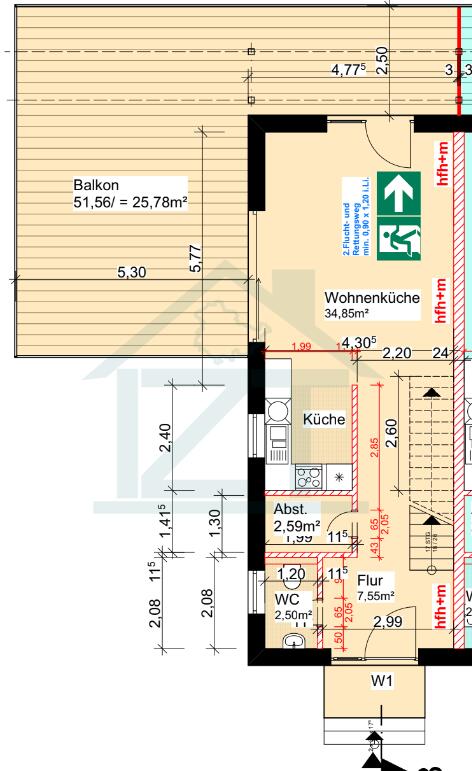 Grundriss WE1 EG