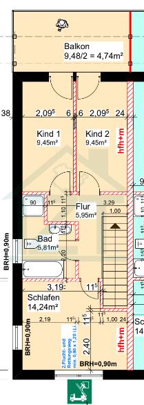 Grundriss WE1 OG