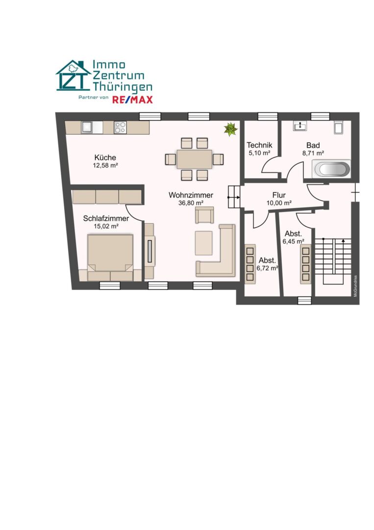 Grundriss, Wohnung 2