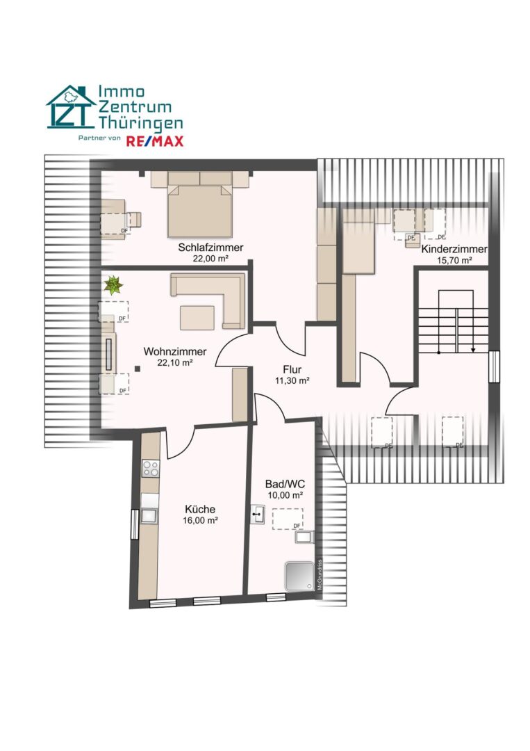 Grundriss, Wohnung 1