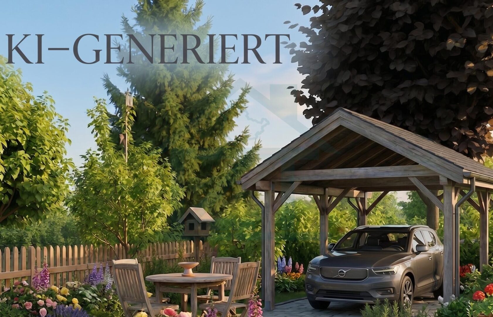 Garten mit Carport