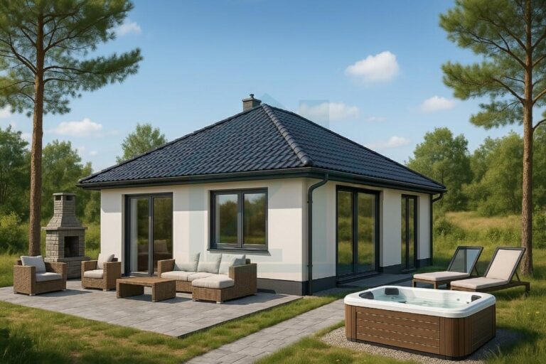 Mini Bungalow mit Walmdach