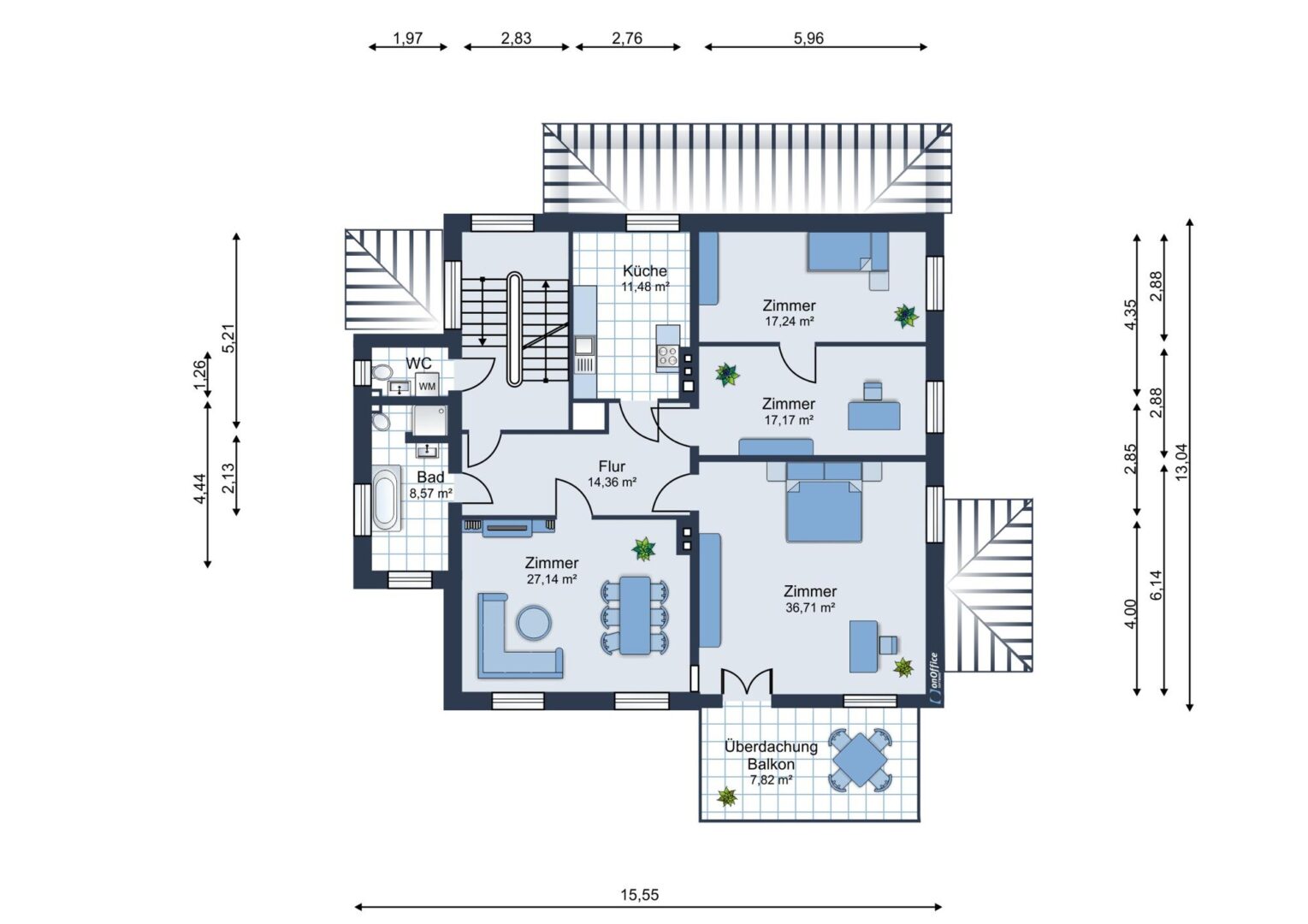 Grundriss Wohnung OG